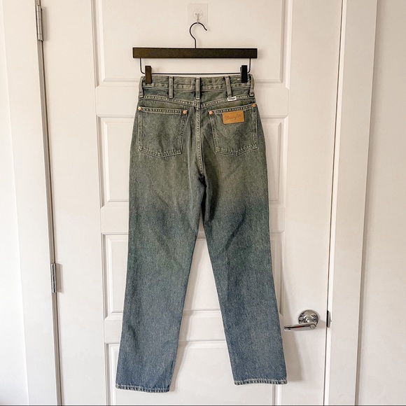 NWT Wrangler x Free People Wild West High Rise Straight Jeans Peach Tint - Picture 8 of 13